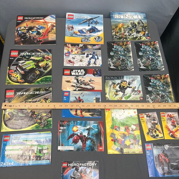 LEGO Instruction Manuals Lot 20 Mixed Racers Bionicle City Star Wars Knights Y2K - Picture 14 of 14